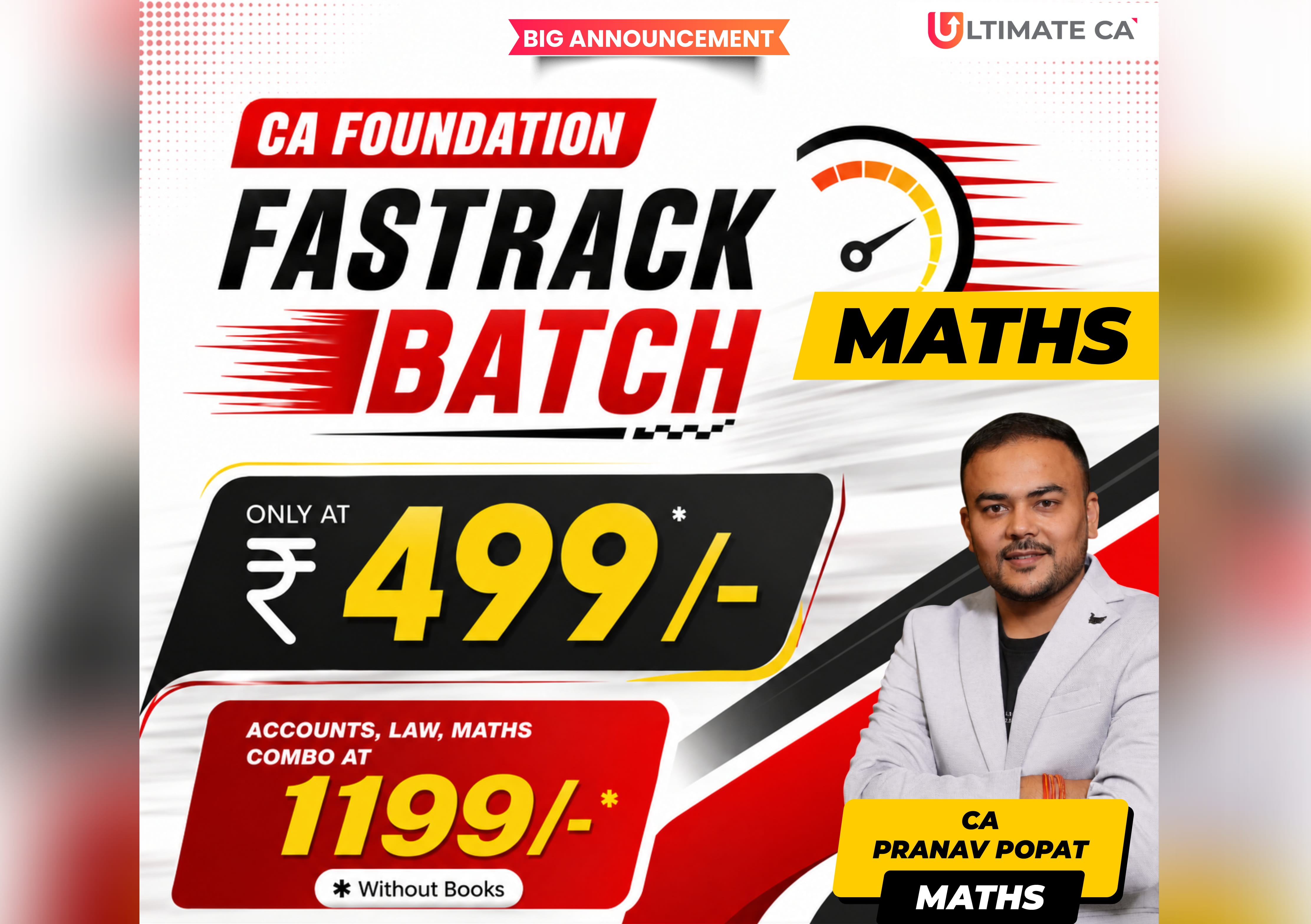 CA Foundation Maths Fastrack Sept 26 Offer by CA Pranav Popat