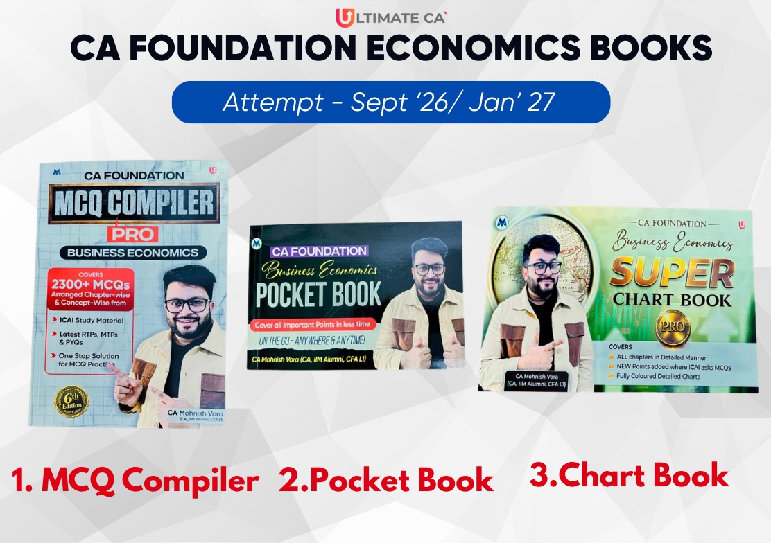 COMBO 3 Books | Super Chart Book Pro,
MCQ Complier, Pocket Book | Economics | CA Foundation New Syllabus | MVSIR