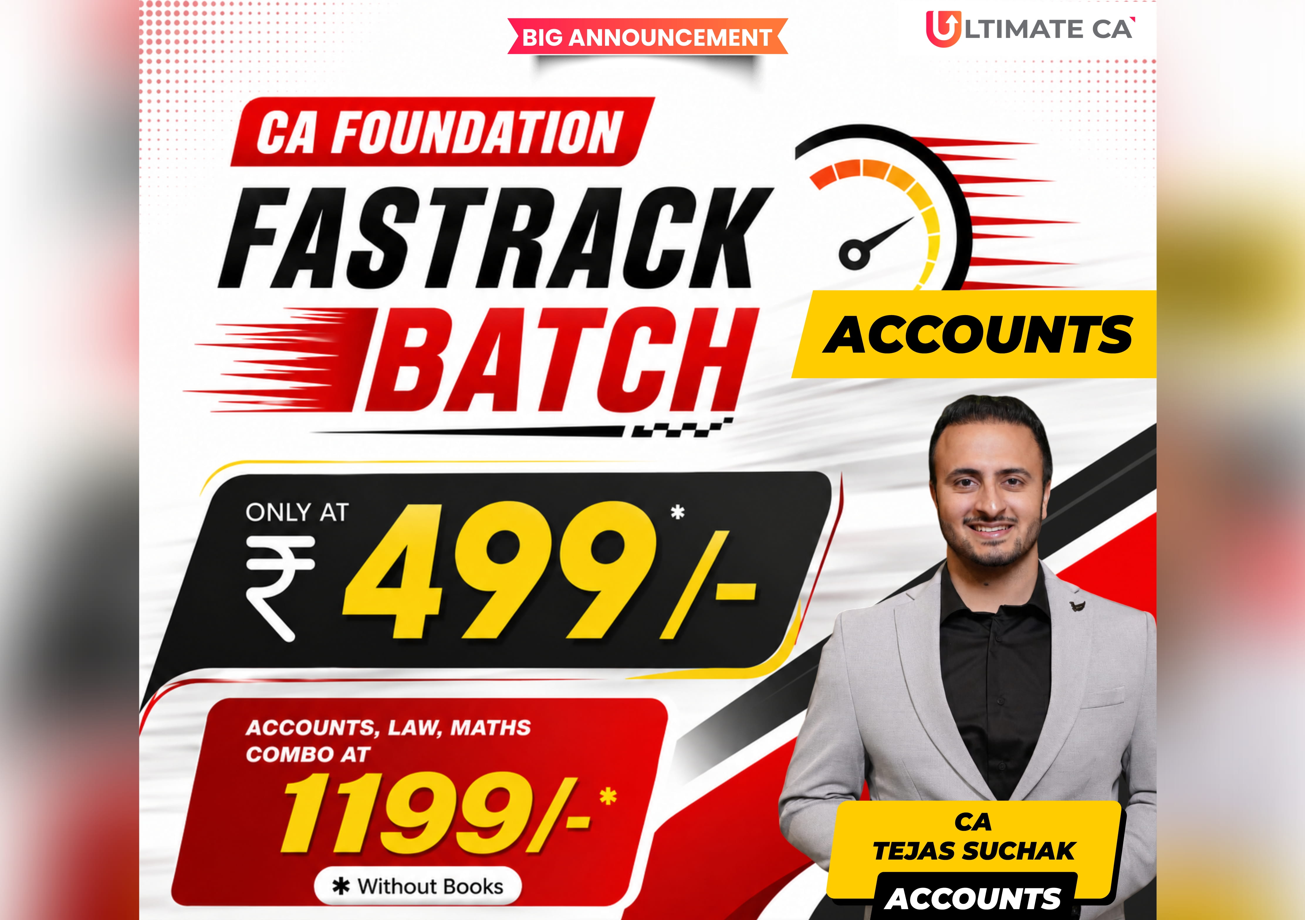 CA Foundation Accounts Fastrack Sept 26 Offer by CA Tejas Suchak